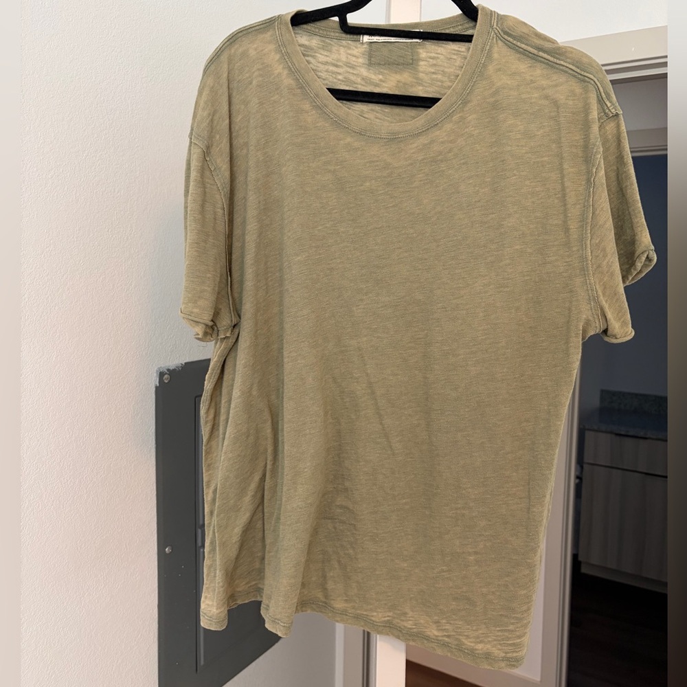Free People Olive Green Oversized T-Shirt